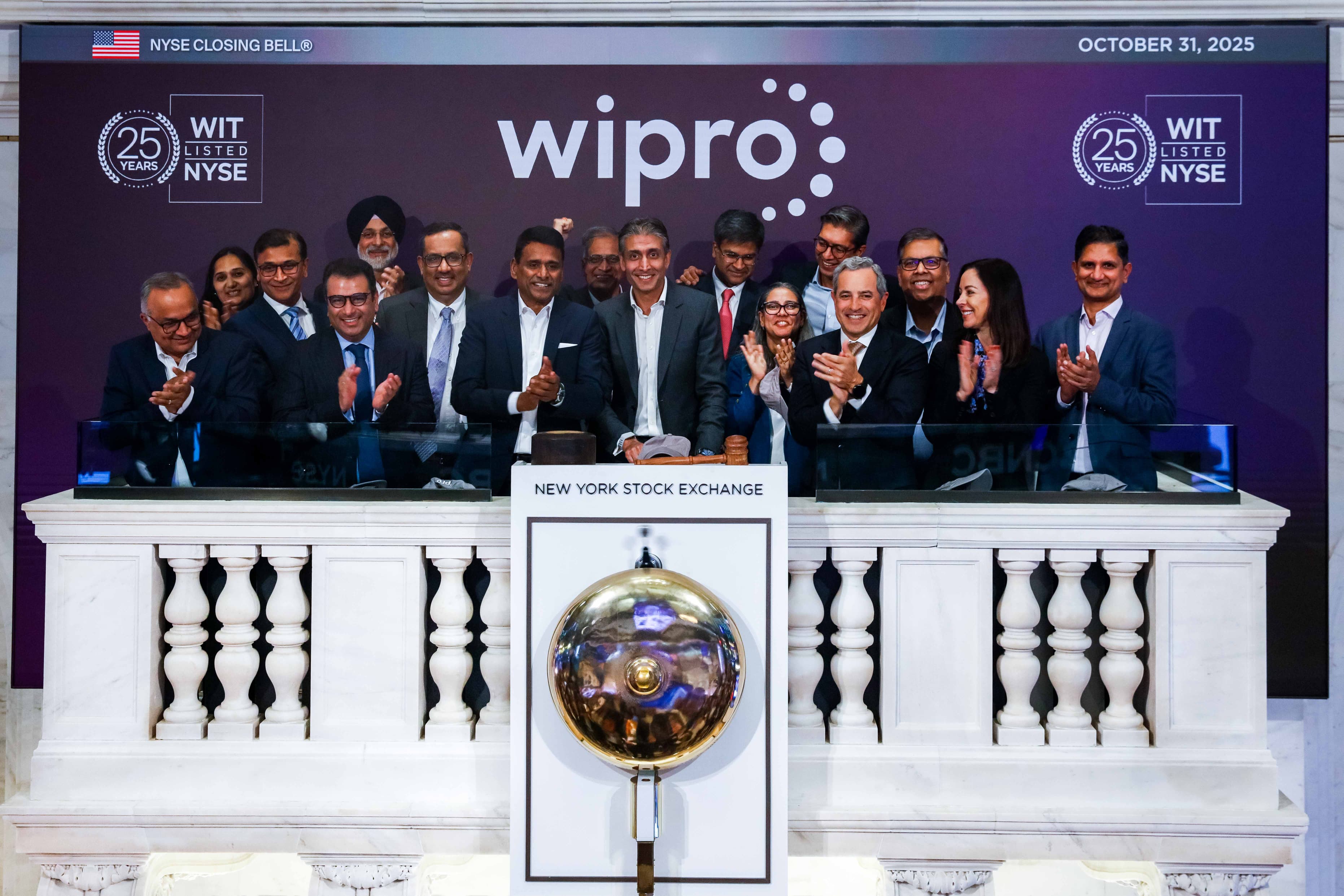 Wipro’s Closing Bell® ceremony at the New York Stock Exchange (NYSE) on October 31, 2025