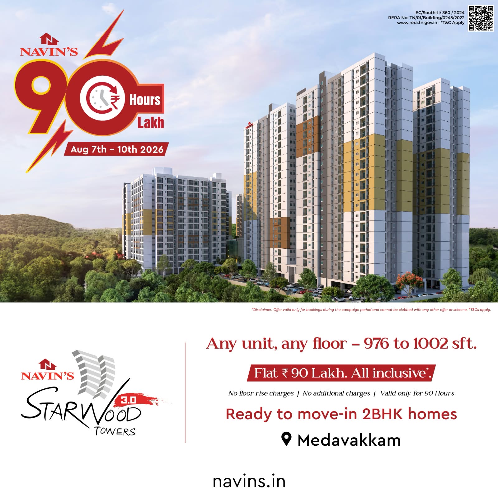 Navin’s Announces ’90 Hours ₹90 Lakh’ Campaign at Navin’s Starwood Towers 3.0